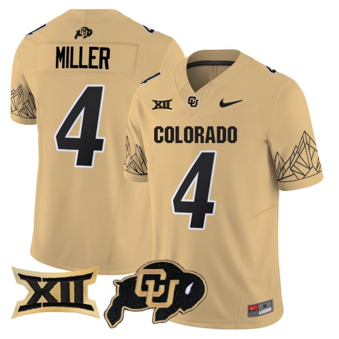 Omarion Miller Jersey #4 Colorado Buffaloes 2025 Limited V2 Stitched Gold