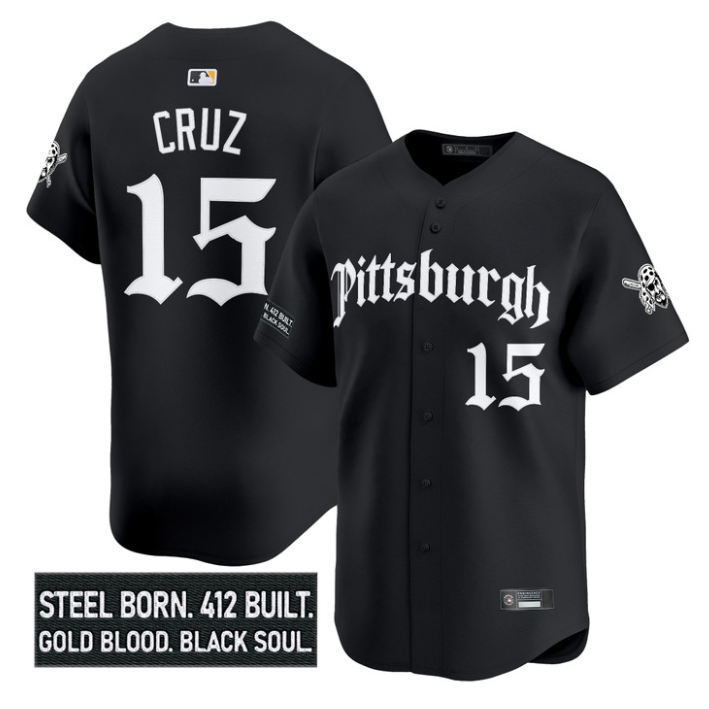 Oneil Cruz Jersey #15 Pittsburgh Pirates Gothic Steel City Stitched White