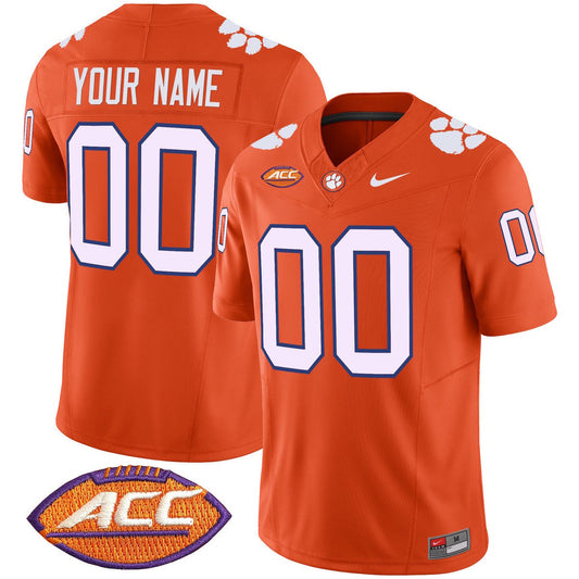 Custom Clemson Tigers Jersey Name, Number 2025 Vapor Limited Stitched Orange