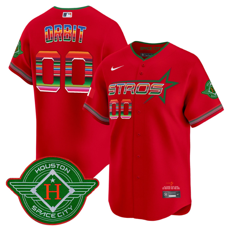 Orbit Jersey #00 Astros 2025 City Connect Mexico Vapor Premier Limited Stitched Red