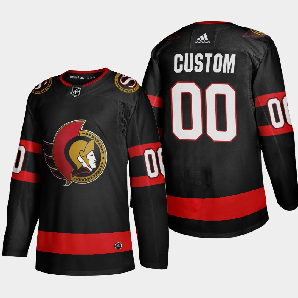 Ottawa Senators Custom 2020-21 Player Home Stitched NHL Jersey Black