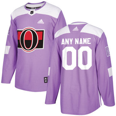 Ottawa Senators Purple Pink Custom Hockey Fights Cancer Practice Jersey