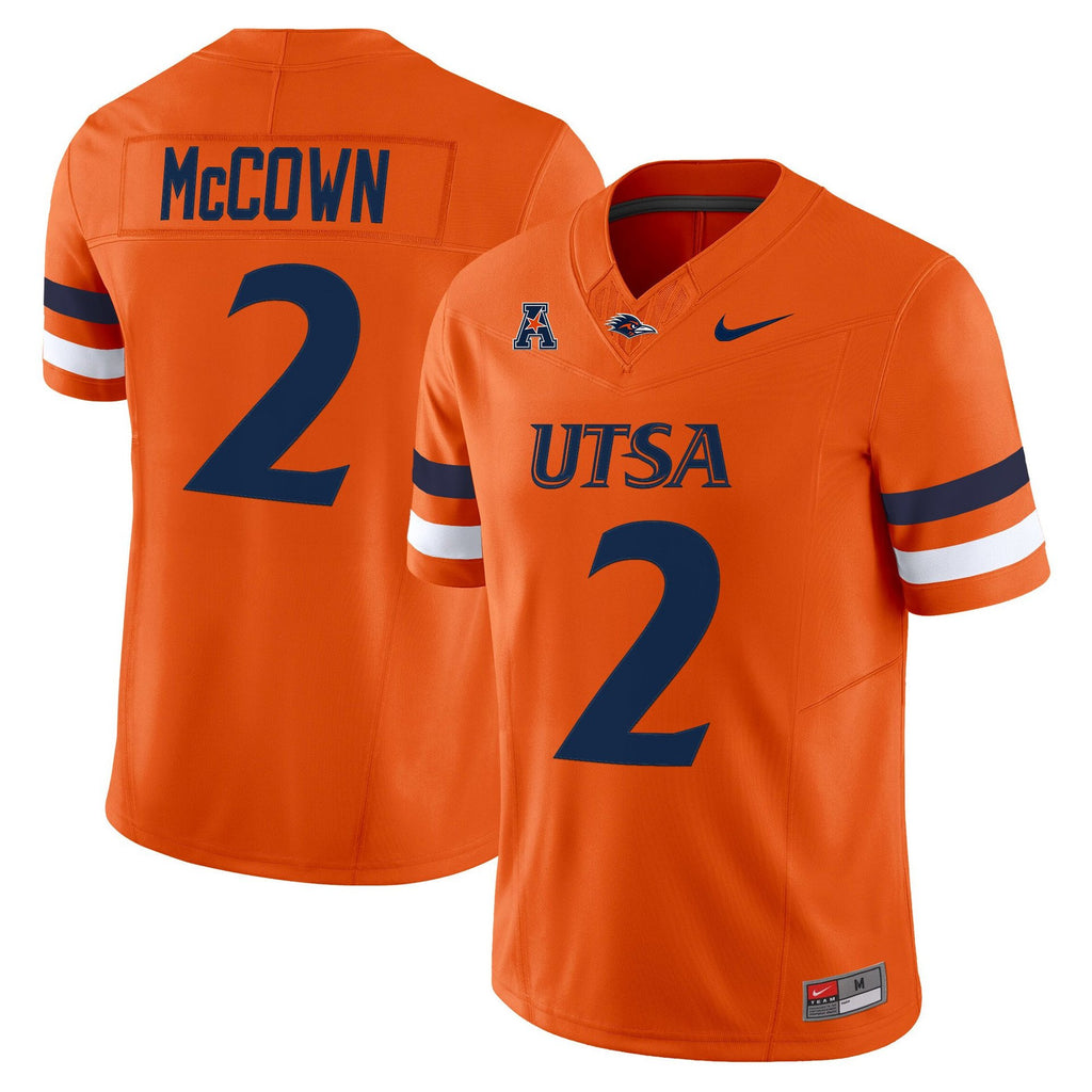 Owen McCown Jersey #2 UTSA Roadrunners 2025 Vapor Limited Stitched Orange