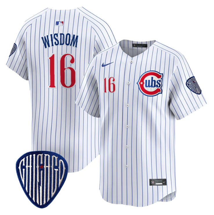 Patrick Wisdom Jersey #16 Chicago Cubs Blue Alternate Vapor Premier Limited Stitched Pinstripe