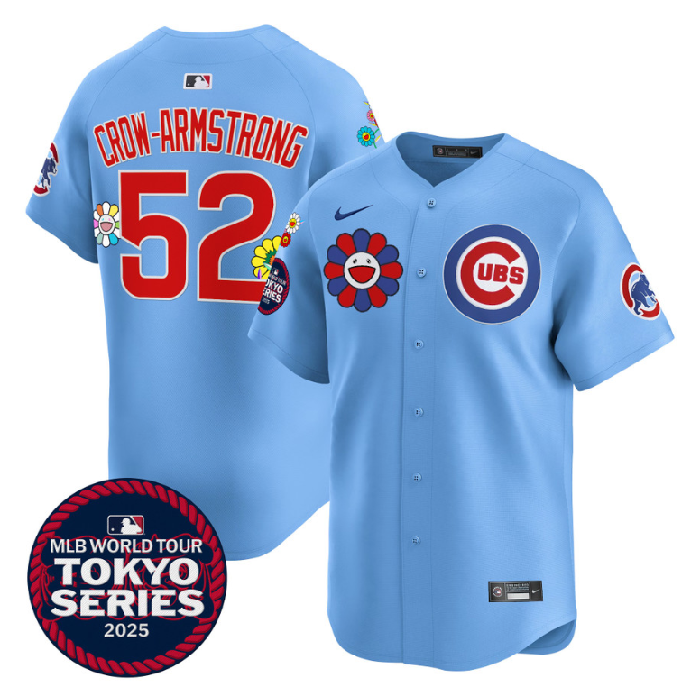 Pete Crow-Armstrong Jersey #52 Chicago Cubs Tokyo Series 2025 Vapor Limited Stitched Blue