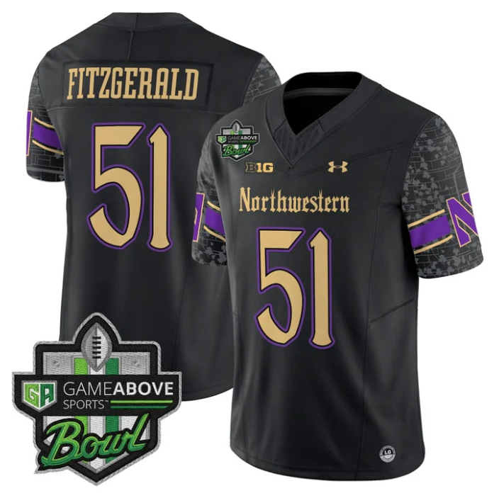 Pat Fitzgerald Jersey #51 Northwestern Wildcats 2025 GameAbove Sports Bowl