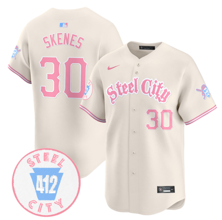 Paul Skenes Jersey #30 Pittsburgh Pirates Bubblegum Pink Vapor Premier Limited Stitched Pink