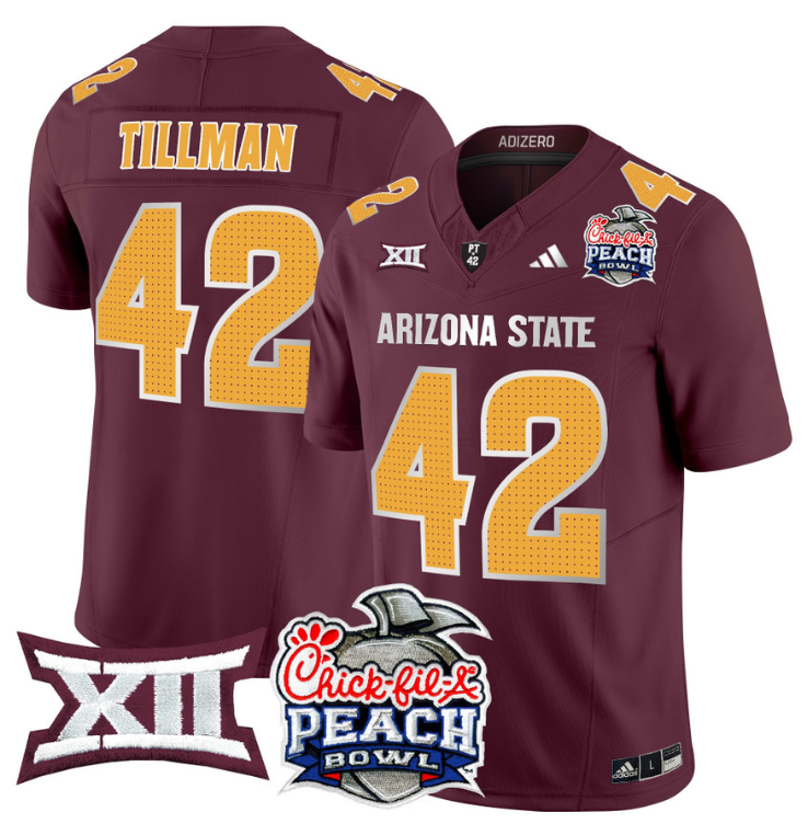 Pat Tillman Jersey #42 Arizona State Sun Devils 2025 Peach Bowl Maroon