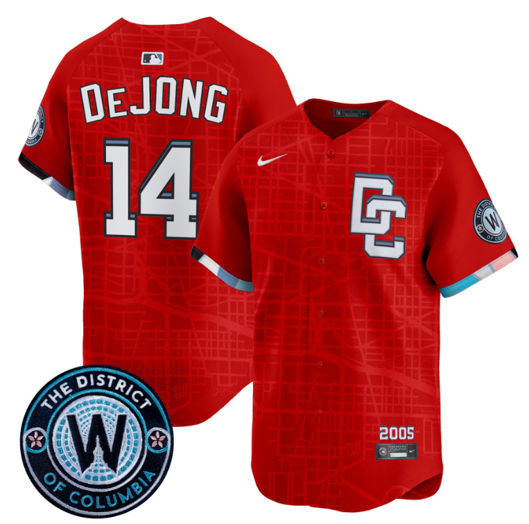 Paul DeJong Jersey #14 Washington Nationals 2025 City Connect Premier Limited Stitched Red