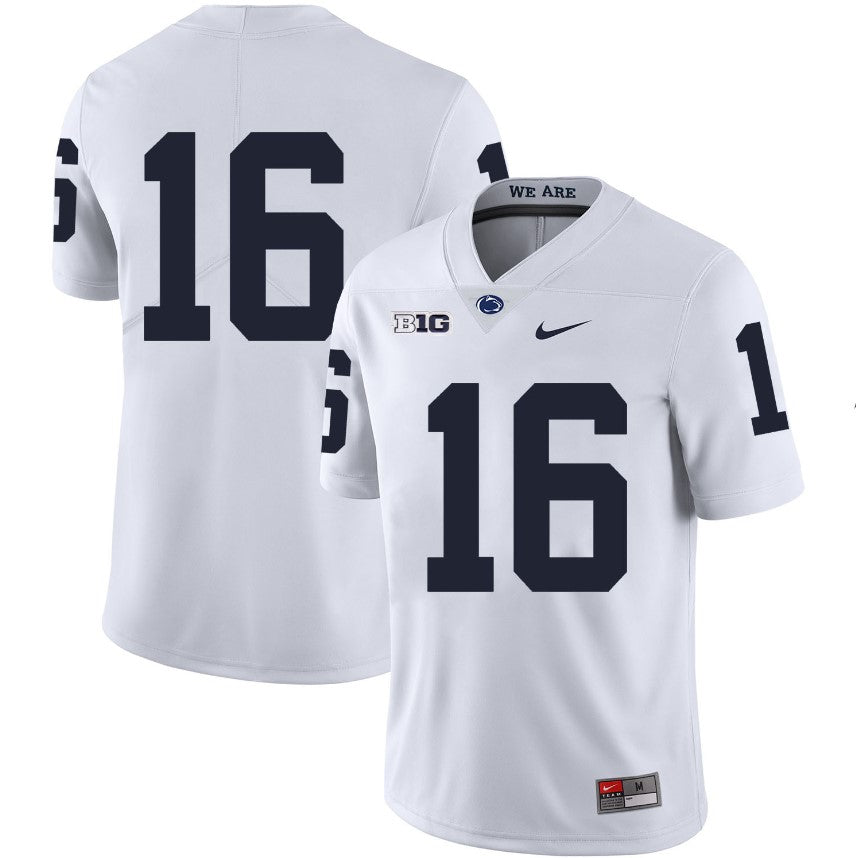 Penn State Nittany Lions NO NAME Jersey #16 Football NCAA Jerseys White