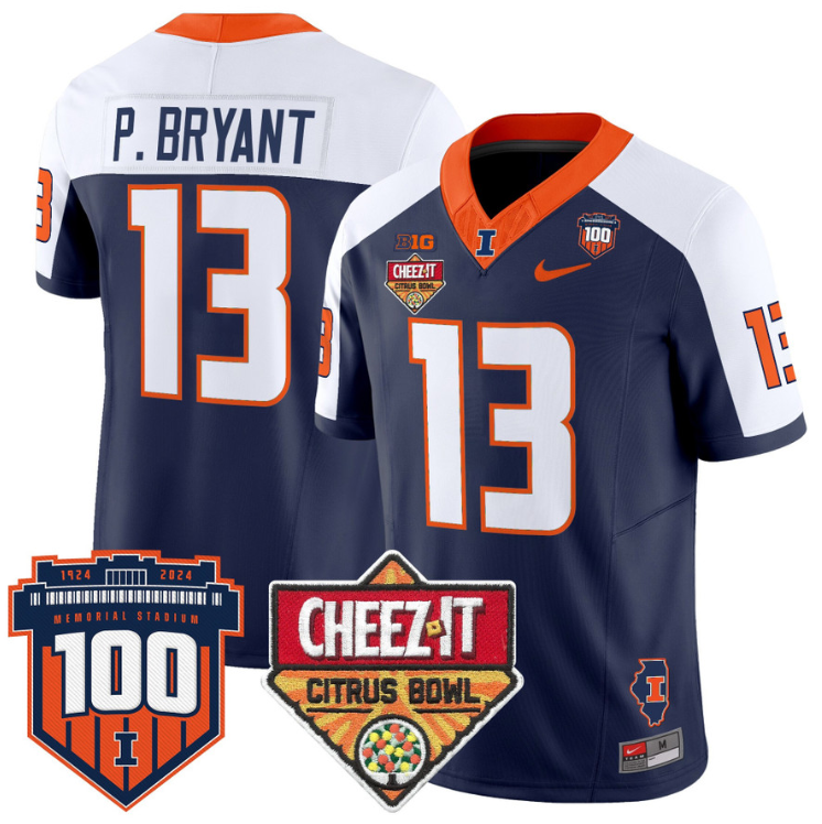 Pat Bryant Jersey #13 Illinois Fighting 2025 Cheez-It Citrus Bowl Navy Alternate