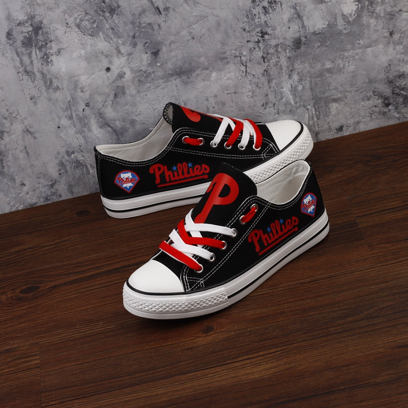 Philadelphia Phillies Limited Print MLB Baseball Fans Low Top Canvas Shoes Sport Sneakers T-DAC106H