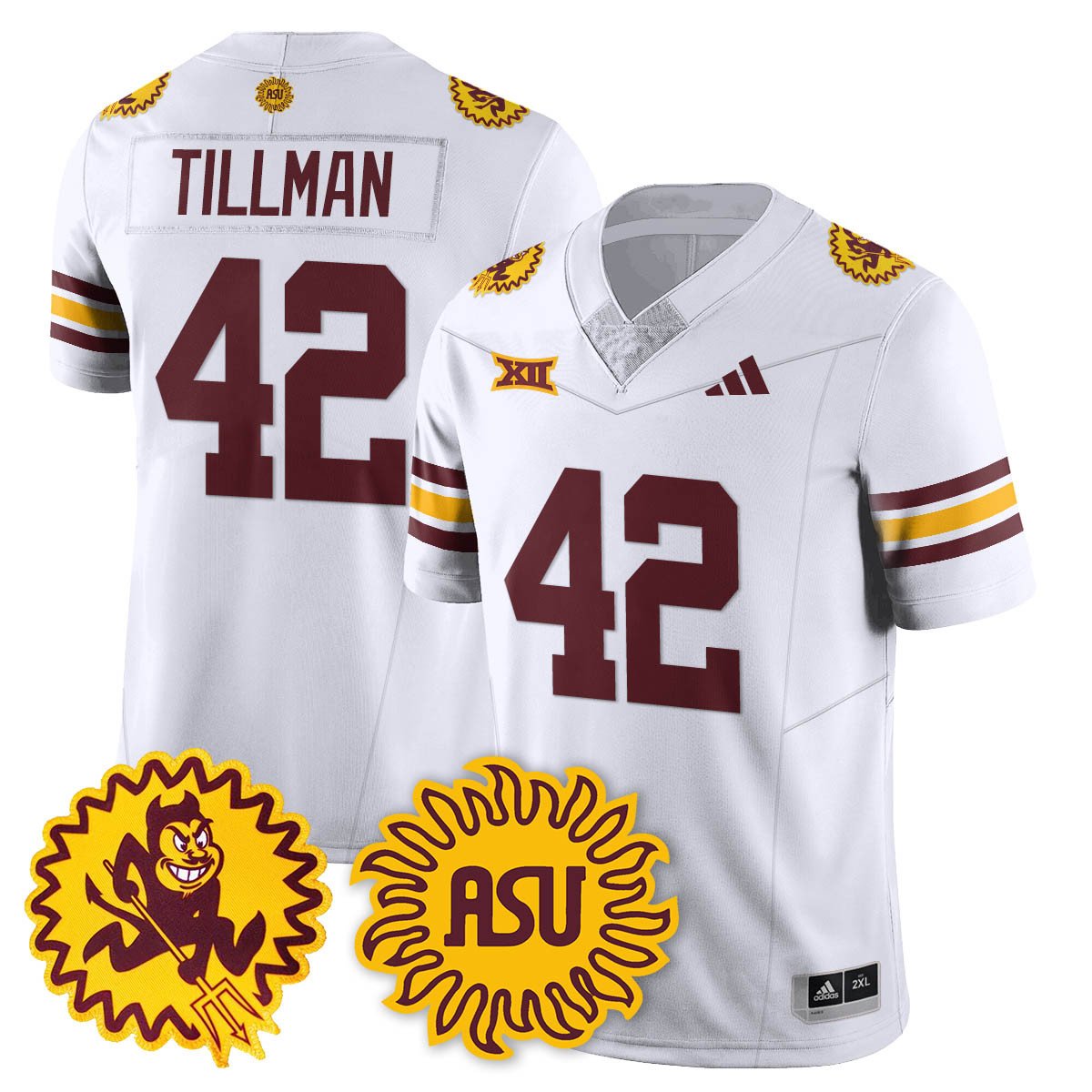 Pat Tillman Jersey #42 Arizona State Sun Devils 1975 Throwback Stitched White