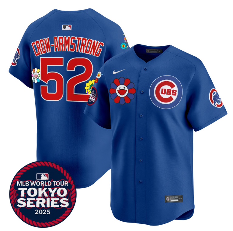 Pete Crow-Armstrong Jersey #52 Chicago Cubs Tokyo Series 2025 Vapor Limited Stitched Royal