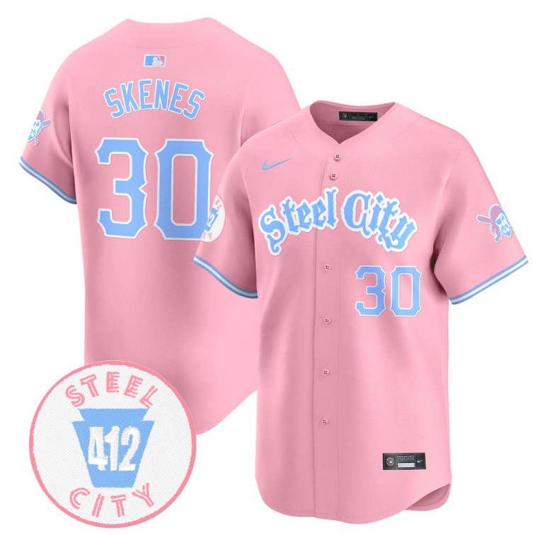 Paul Skenes Jersey #30 Pittsburgh Pirates Bubblegum Pink Vapor Premier Limited Stitched Pink