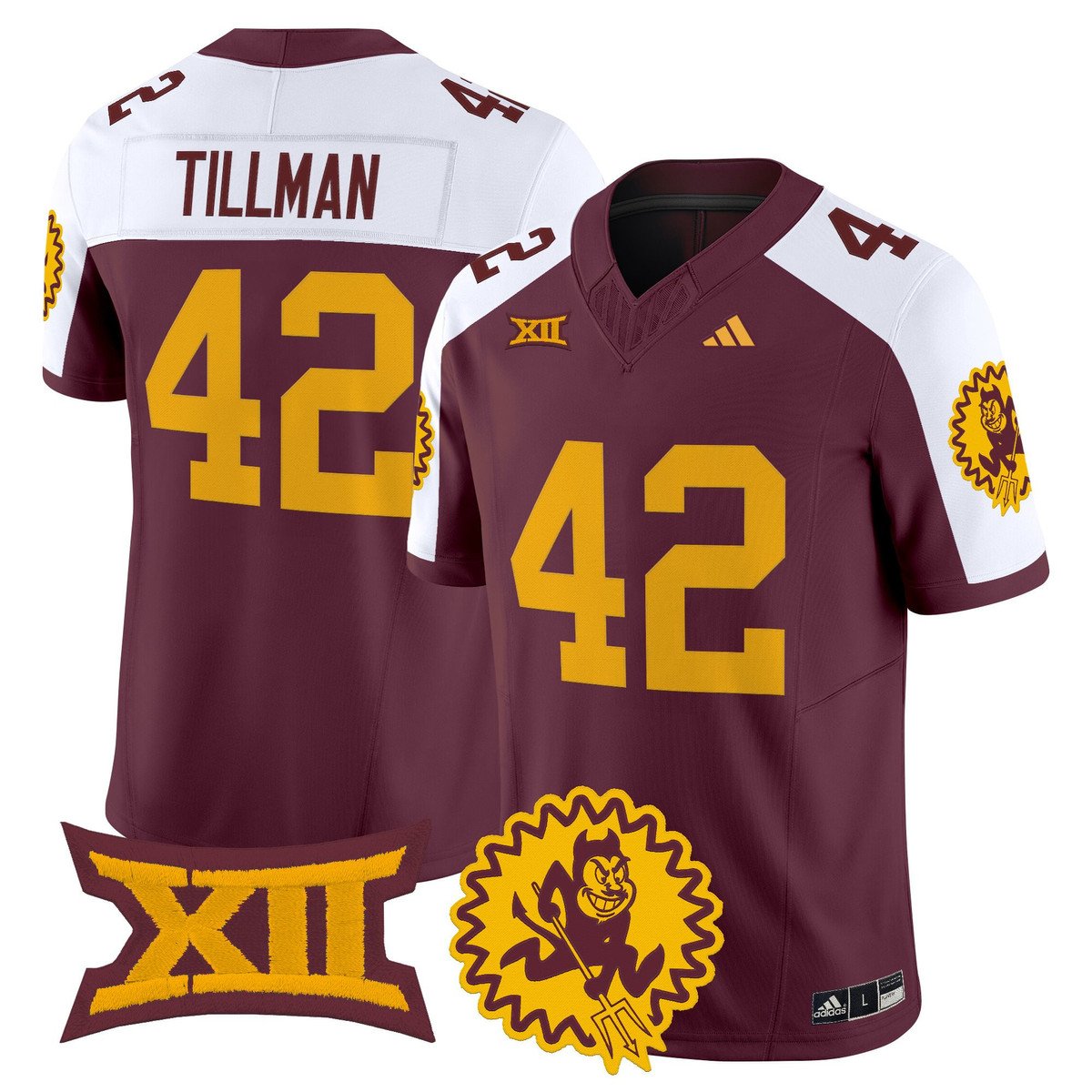 Pat Tillman Jersey #42 Arizona State Sun Devils 1975 Throwback Maroon Alter
