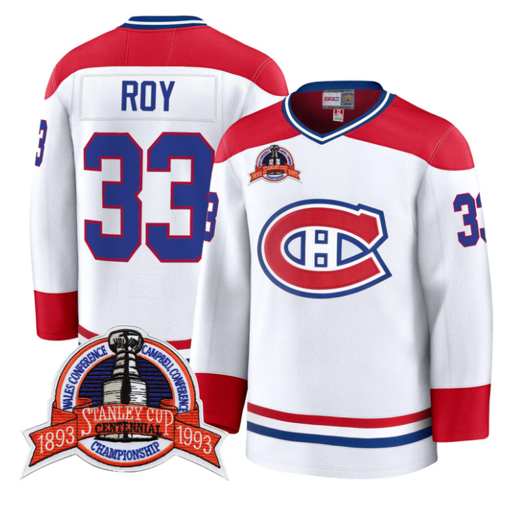 Patrick Roy Jersey #33 Montreal Canadiens Timeless Premium Stitched 1993 Final