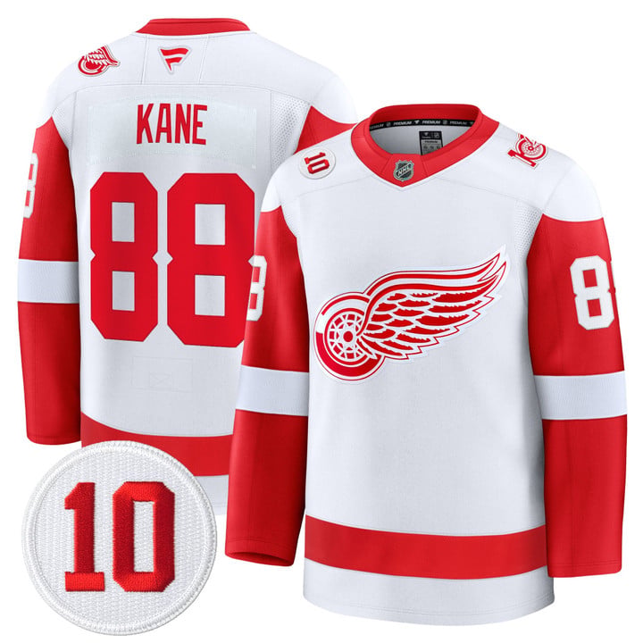 Patrick Kane Jersey #88 Detroit Red Wings #10 Alex Delvecchio Honoring Stitched