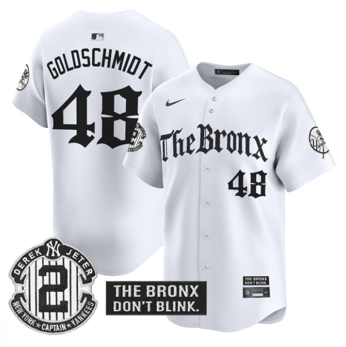 Paul Goldschmidt Jersey #48 Yankees The Bronx Gothic Ink Drop Edition White