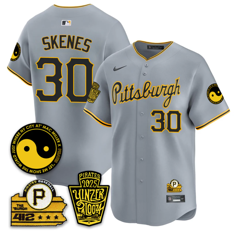 Paul Skenes Jersey #30 Pittsburgh Pirates Yinzerpalooza 2025 Gray