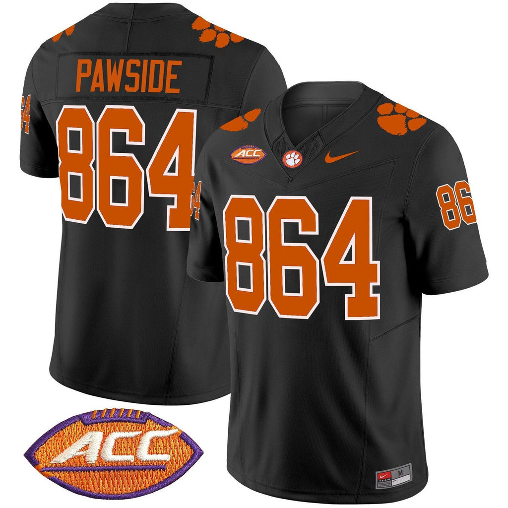 PawSide Jersey #864 Clemson Tigers 2025 Vapor Limited Stitched Black