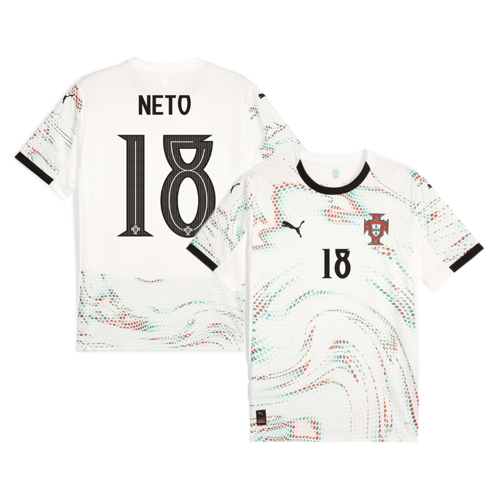 Pedro Neto 18 Portugal National Team 2025-26 Away Men Jersey – White