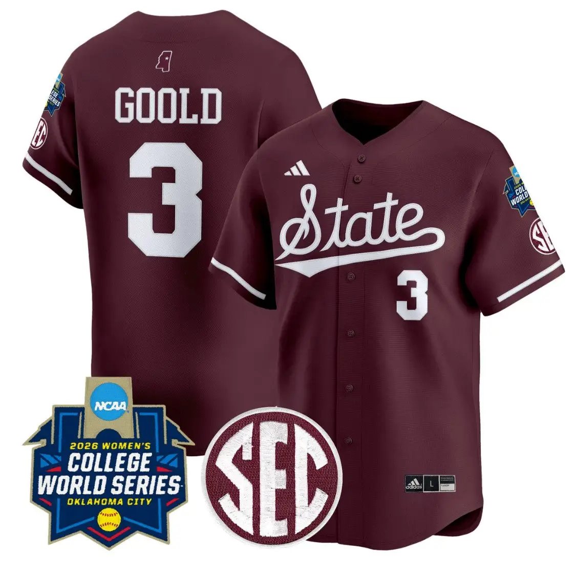 Peja Goold Jersey #3 State Softball 2026 World Series Stitched