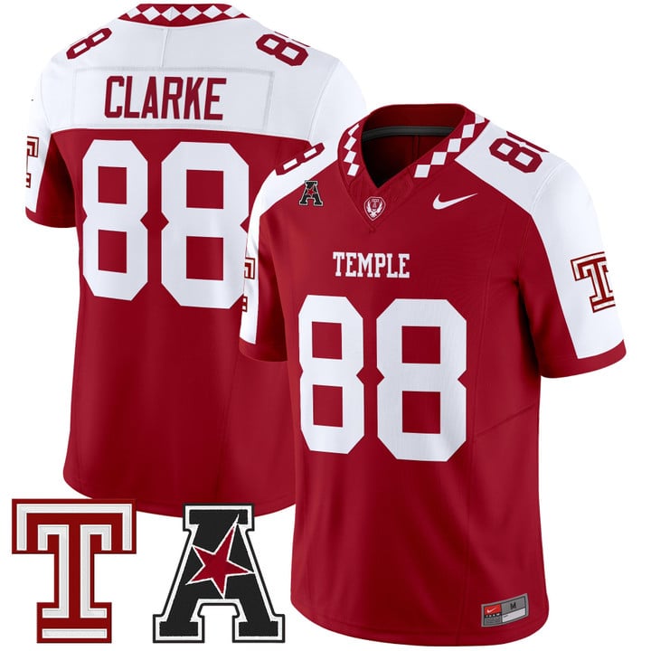 Peter Clarke Jersey #88 Temple Owls 2025 Vapor Limited Stitched