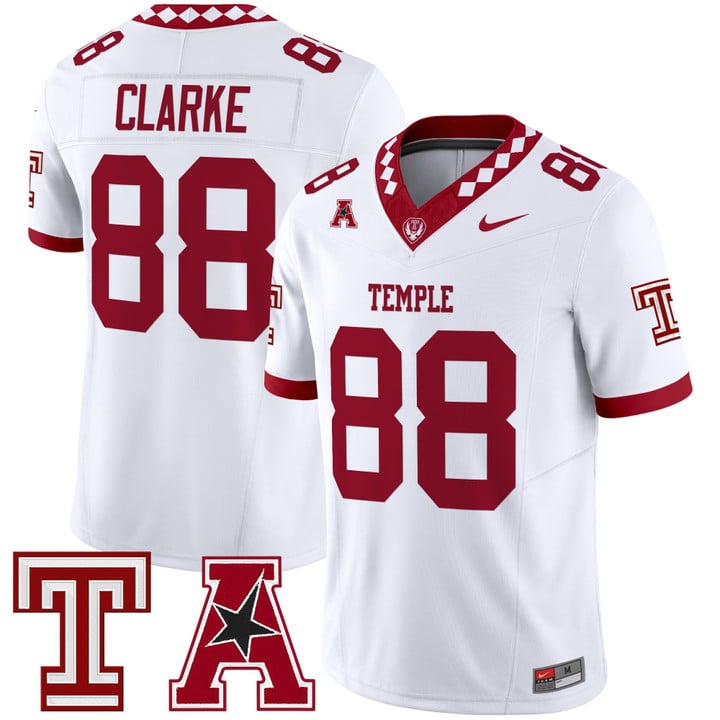 Peter Clarke Jersey #88 Temple Owls 2025 Vapor Limited Stitched