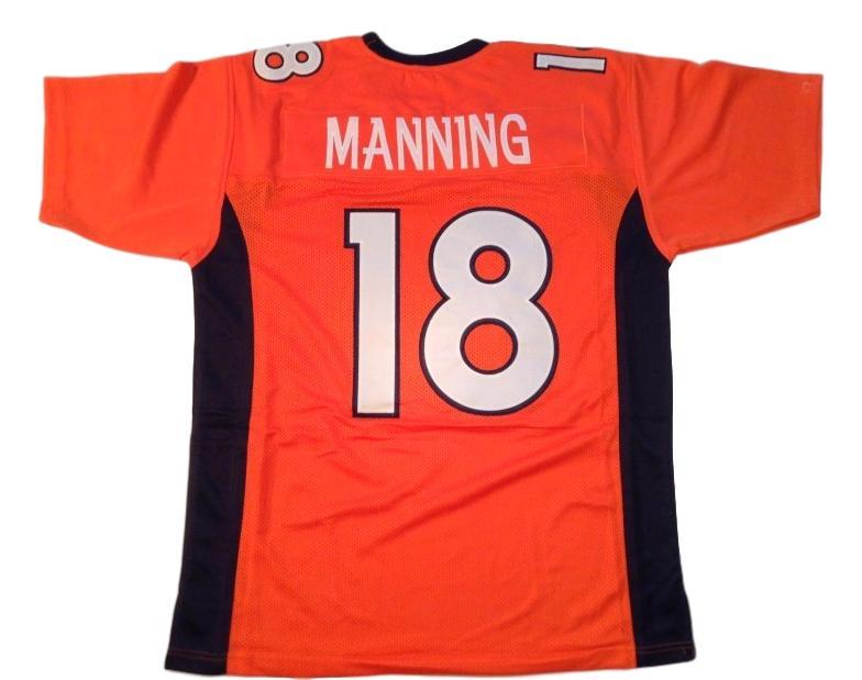 Peyton Manning CUSTOM STITCHED Unsigned Football Jersey Orange
