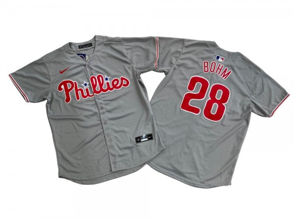 Philadelphia Phillies #28 Alec Bohm Gray Away Jersey