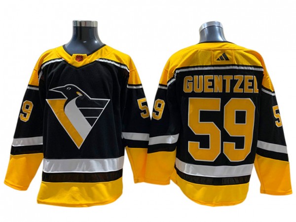 Pittsburgh Penguins #59 Jake Guentzel Black 2022&23 Reverse Retro Jersey