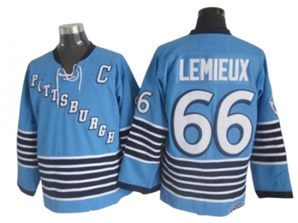 Pittsburgh Penguins #66 Mario Lemieux 1967 Vintage CCM Jersey - Light Blue