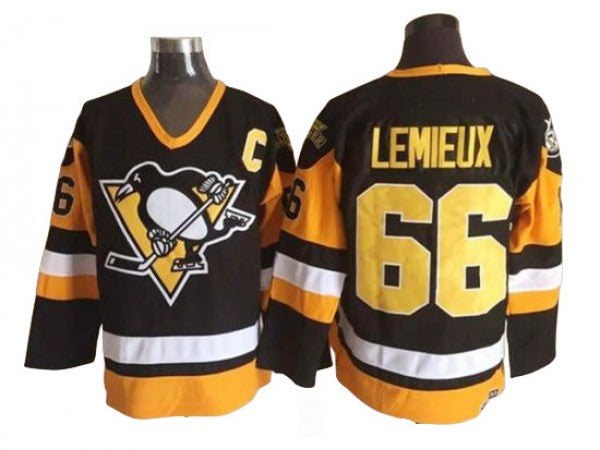 Pittsburgh Penguins #66 Mario Lemieux Vintage CCM Jersey - Black