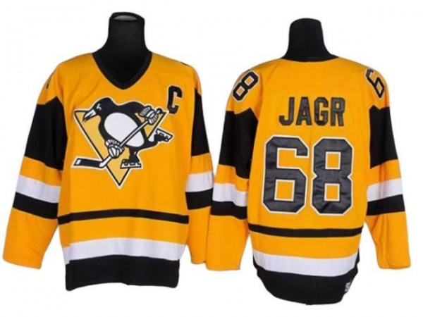 Pittsburgh Penguins #68 Jaromir Jagr Vintage CCM Jersey -Yellow