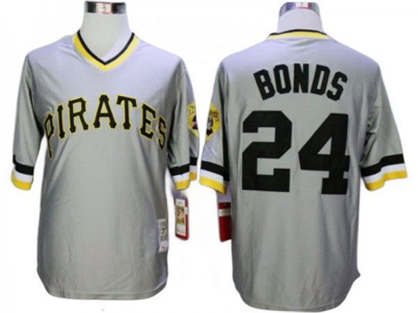 Pittsburgh Pirates #24 Barry Bonds Gray Throwback Jersey