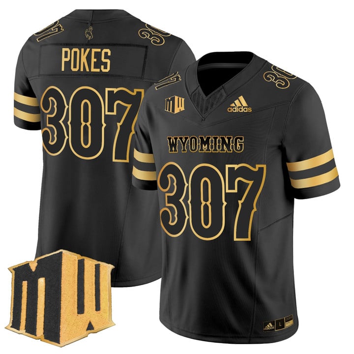 Pokes Jersey #307 Wyoming Cowboys 2025 Gold Vapor Limited Stitched