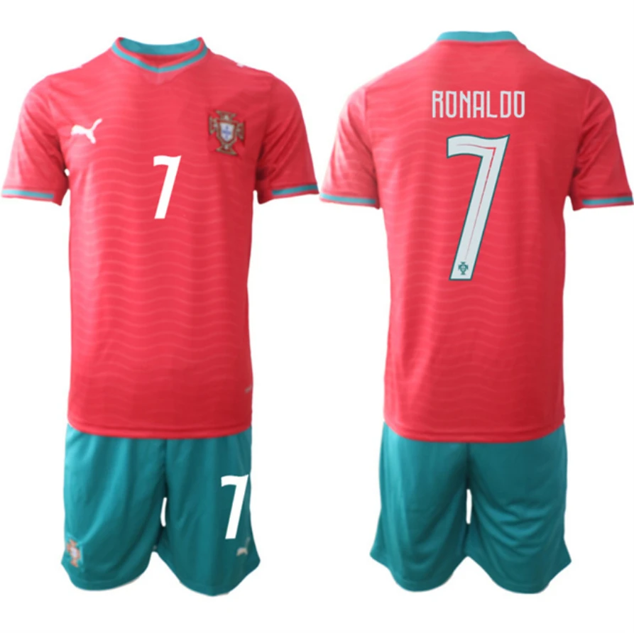 Portugal Team #7 Ronaldo Red 2026 World Cup Home Soccer Jersey Suit