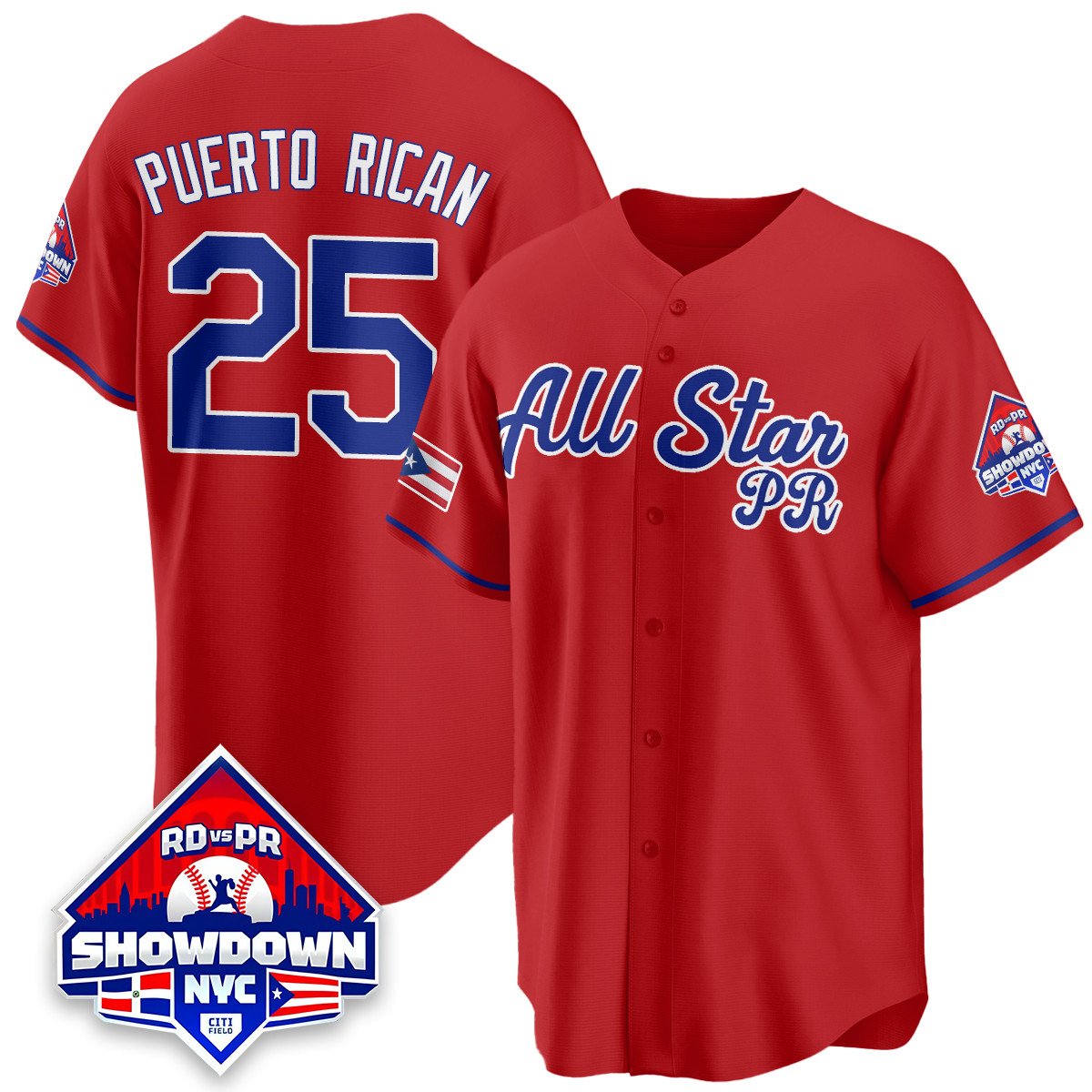 Puerto Rican Jersey #25 Puerto Rican Baseball All-Star 2025 Stitched Red