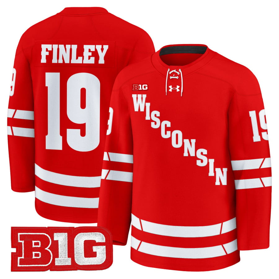 Quinn Finley Jersey #19 Wisconsin Badgers 2025-26 Premium Stitched