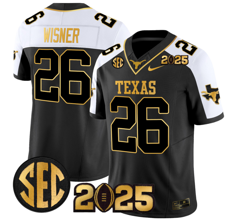 Quintrevion Wisner Jersey #26 Texas Longhorns 2025 CFP Final Patch Alternate