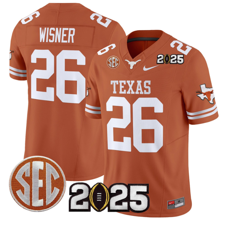 Quintrevion Wisner Jersey #26 Texas Longhorns 2025 CFP Final Texas Orange