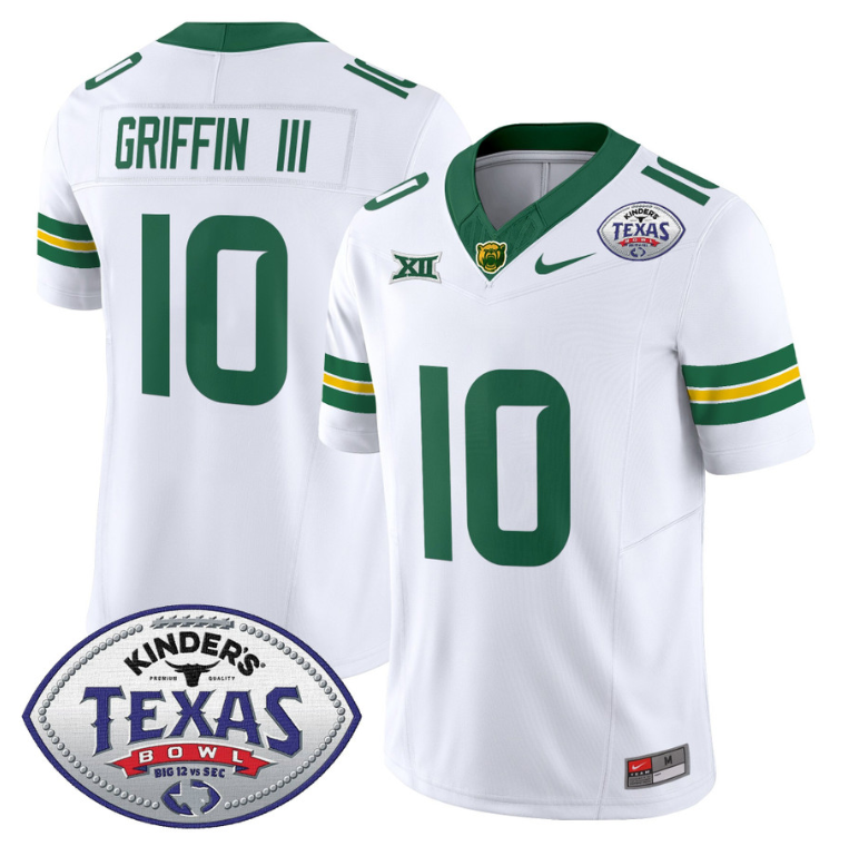 Robert Griffin III Jersey #10 Baylor Bears 2024 Texas Bowl Patch White
