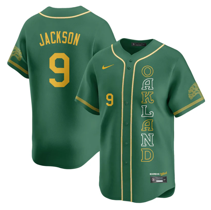 Reggie Jackson Jersey #9 Oakland Athletics City Connect Concept Stitched Green