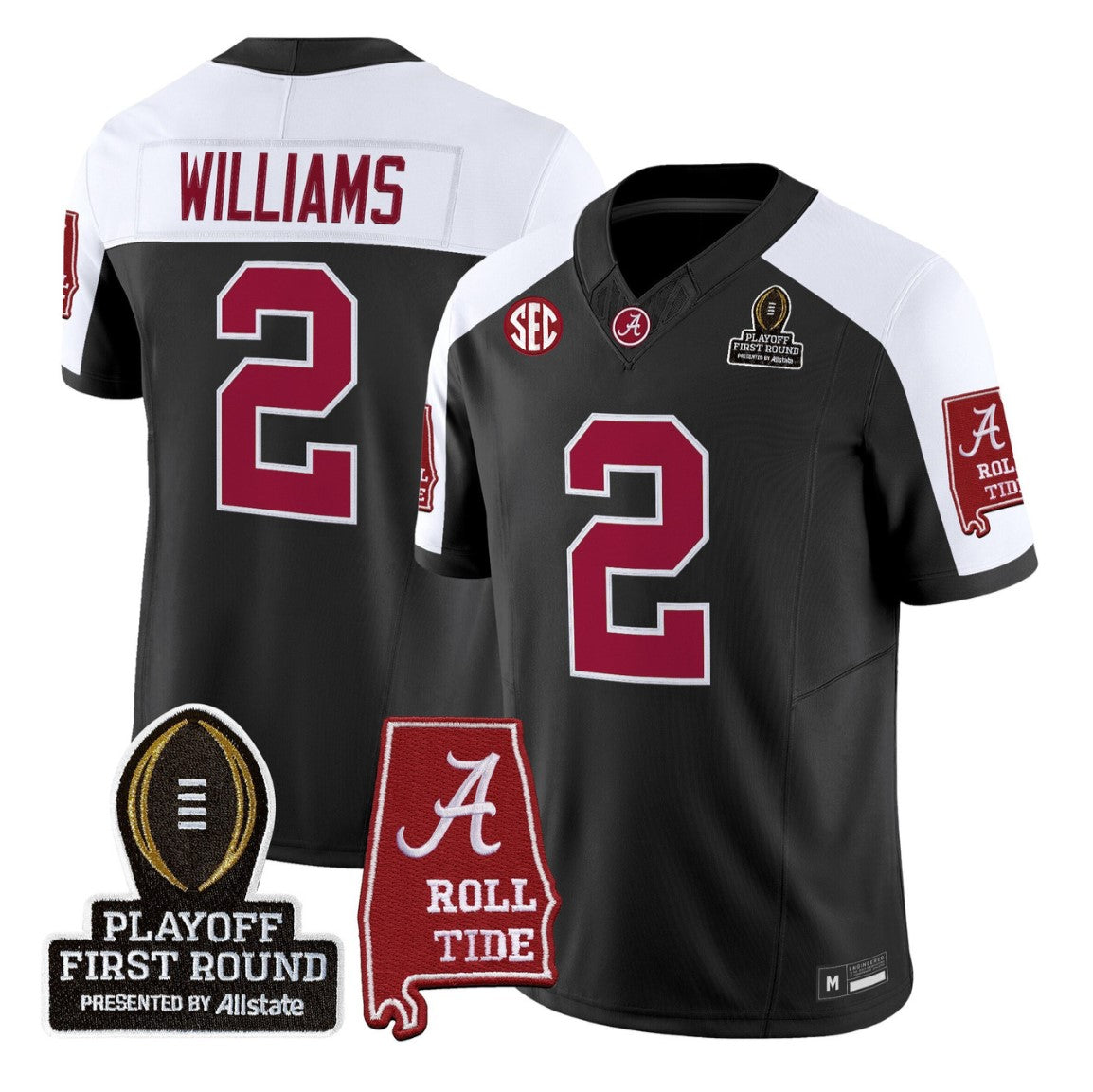 Ryan Williams Jersey #2 Alabama Crimson 2025 Playoff First Round Stitched