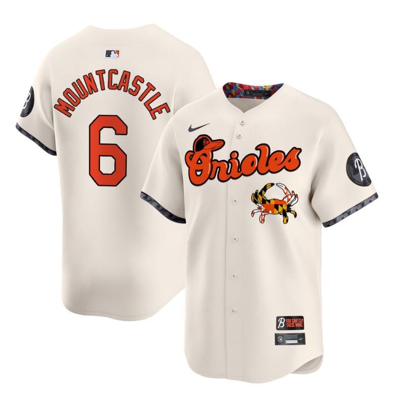 Ryan Mountcastle Jersey #6 Baltimore Orioles Maryland Blue Crab Vapor Stitched Cream