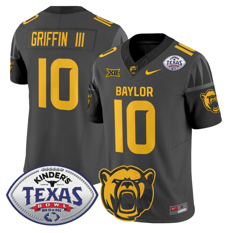 Robert Griffin III Jersey #10 Baylor Bears 2024 Texas Bowl Patch Black