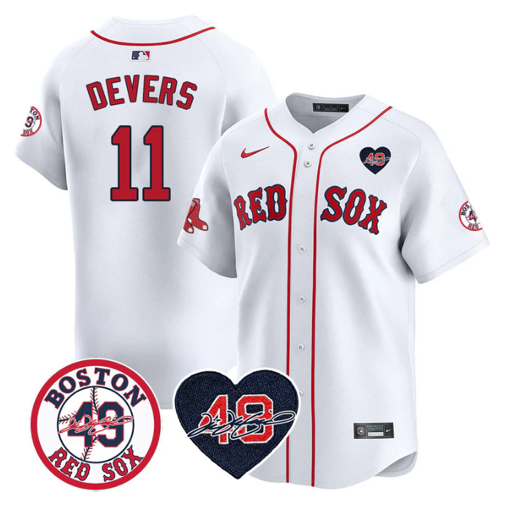 Rafael Devers Jersey #11 Boston Red Sox Tim Wakefield Memorial Patch Stitched White