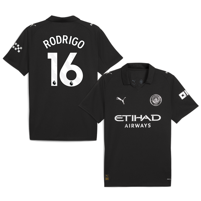 RODRIGO #16 Manchester City 2025-26 Away Jersey – Black