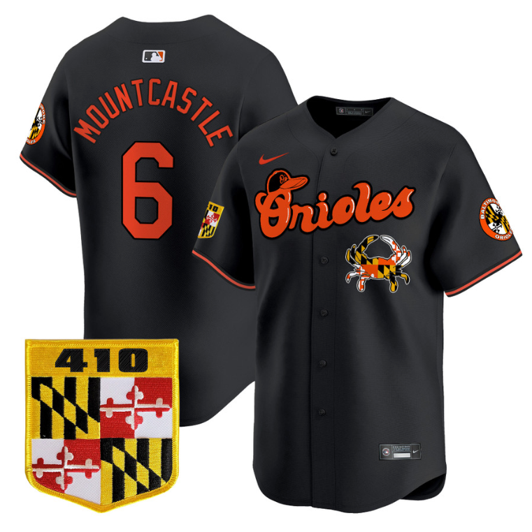 Ryan Mountcastle Jersey #6 Baltimore Orioles 410 & Chesapeake Crab Patch Limited Stitched Black
